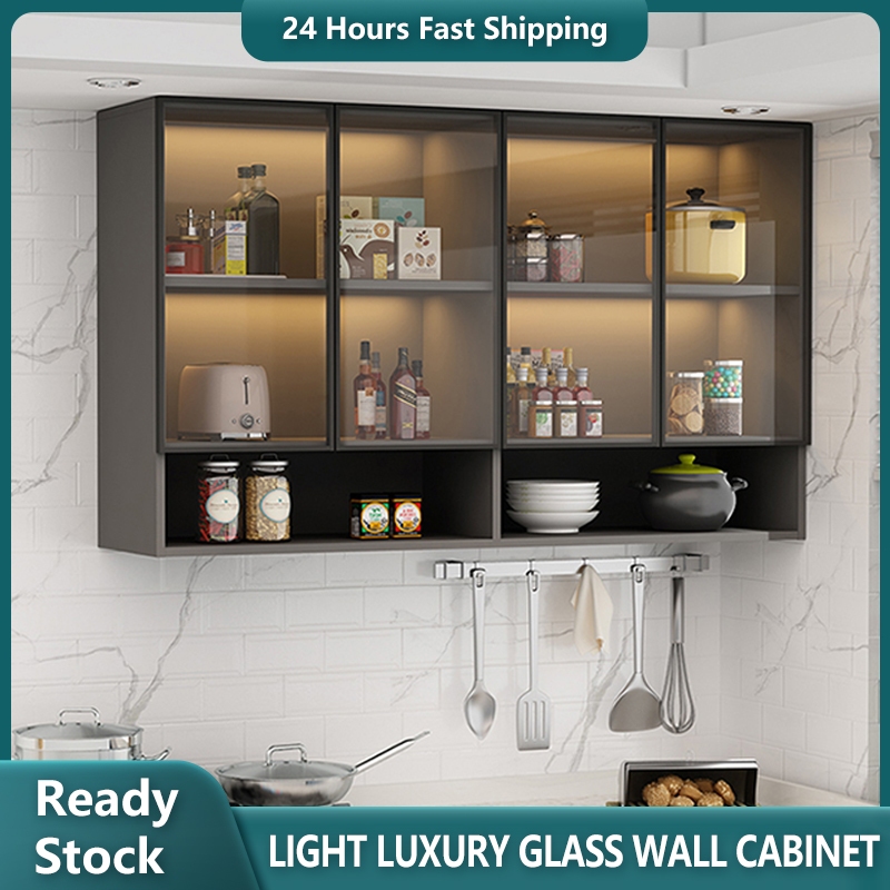 Glass Kitchen Wall Cabinet Dining Room Wine Cabinet Bathroom Balcony ...