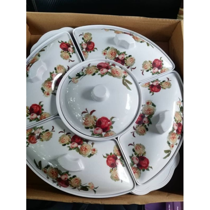 barang raya melamine party serving set party serving tray buffet set ...