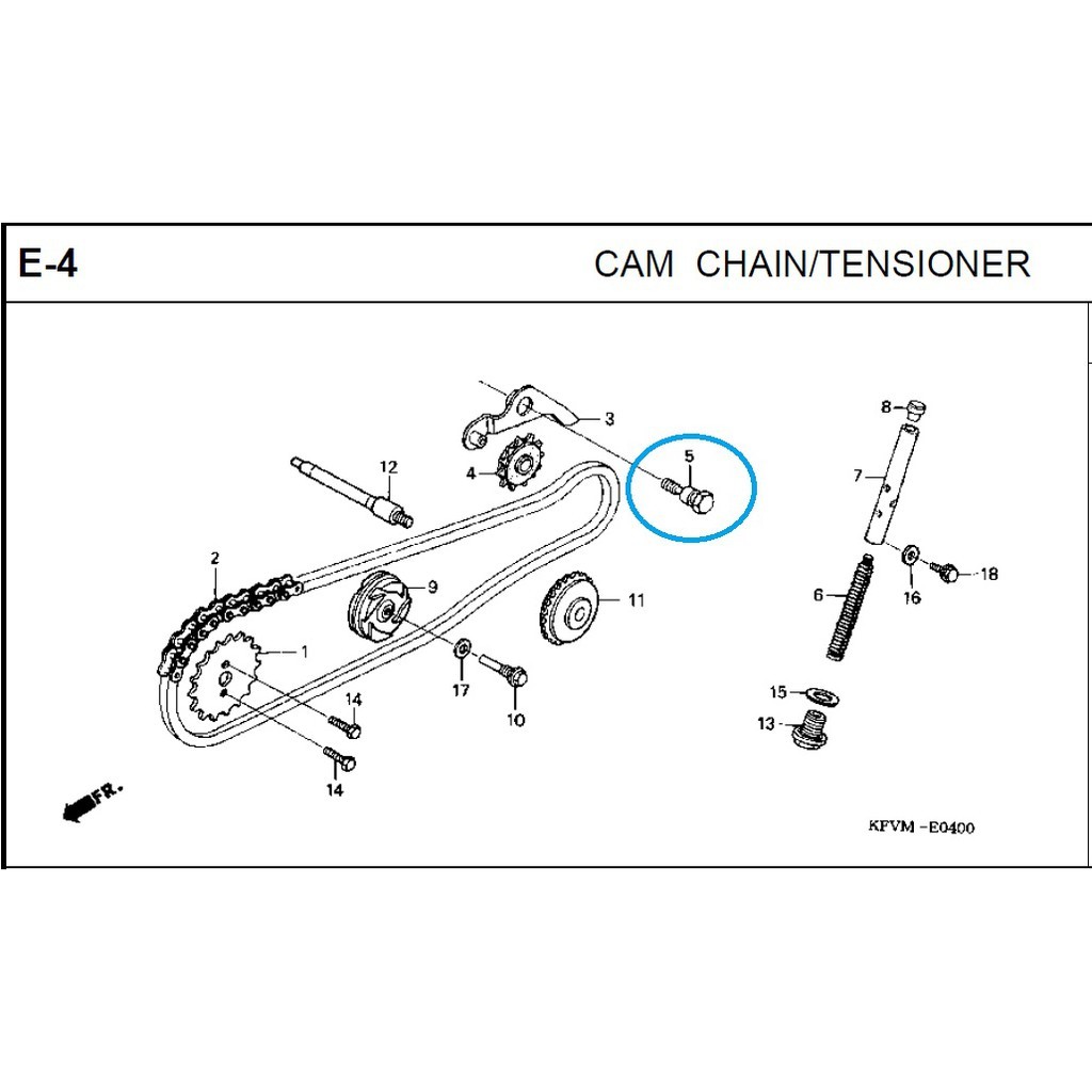 14531-035-000 Skru cam chain tensioner Honda Gbo/Gboj, Gb6, EX5 HP ...