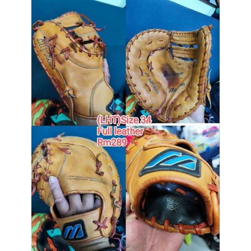 (A)used softball baseball glove sofbol glove Shopee Malaysia
