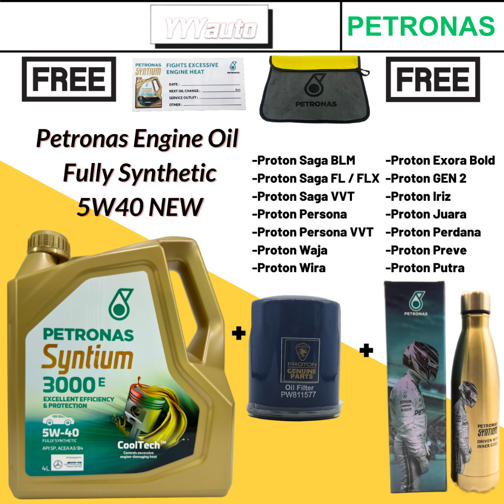 Petronas Syntium 3000 E 5W40 SN/CF Fully Synthetic Engine Oil 4L NEW