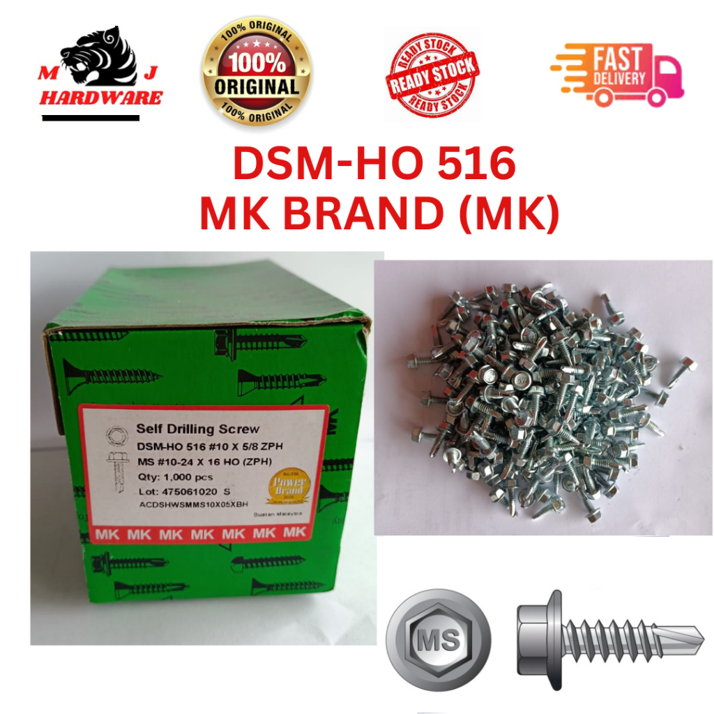 500 /1000PCS 516 / MK516 / NB516 DSM-HO #10X5/8 ZPH SELF DRILLING SCREW ...