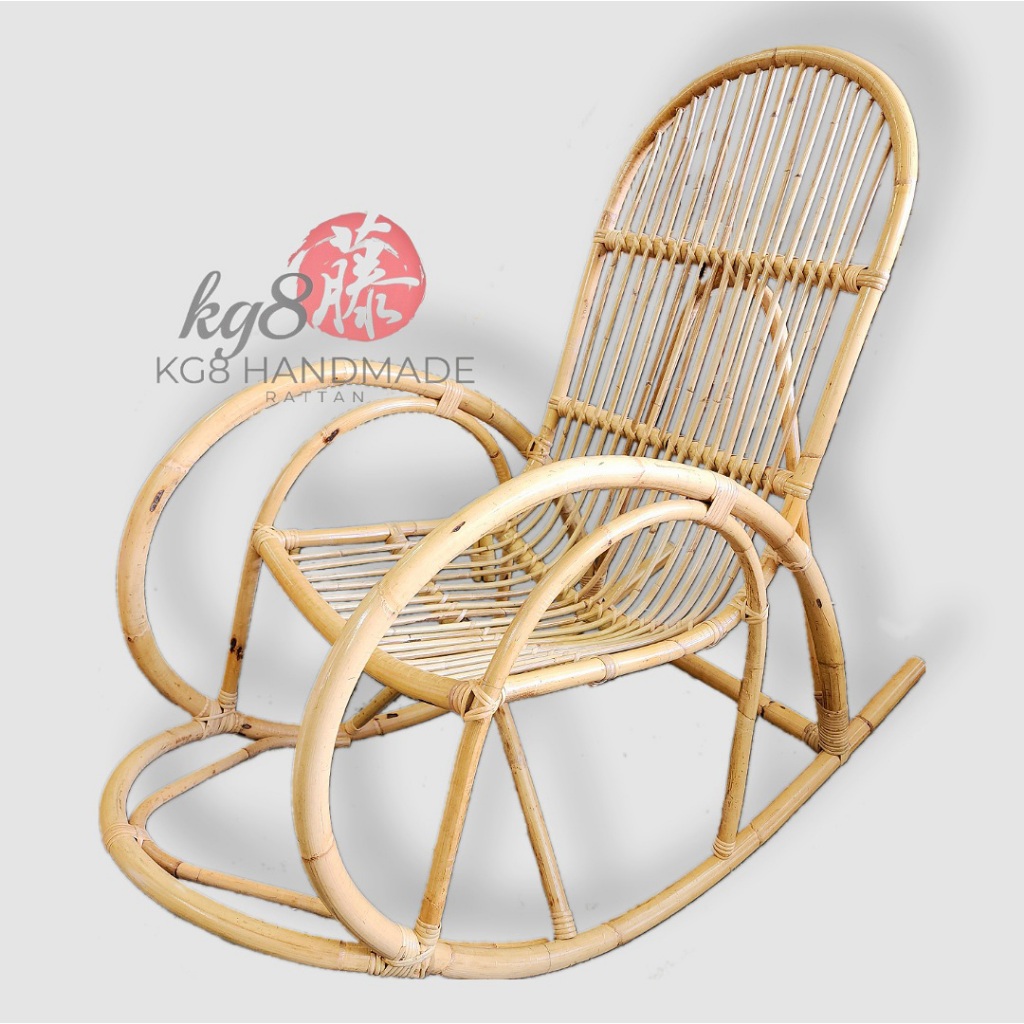 Kg8 Big Round Hand Manau Rattan Rocking Chair | Shopee Malaysia