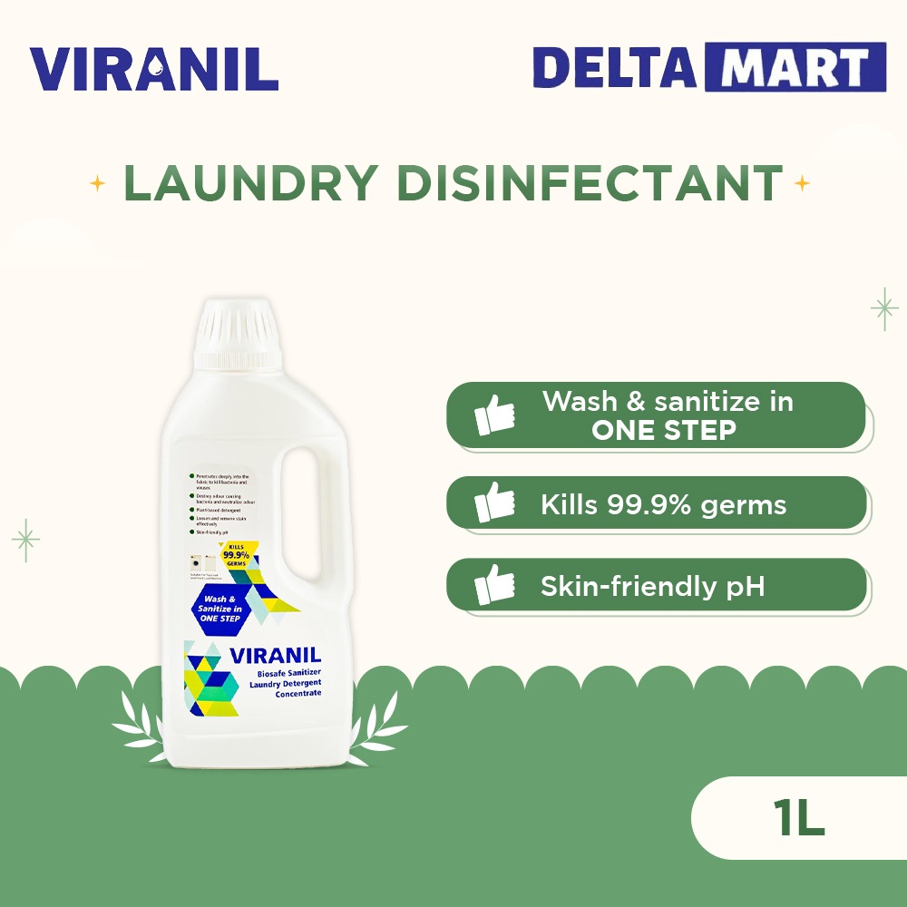 Viranil Laundry Disinfectant Kill 99.99 of Viruses, Bacteria and Fungi (1L) [Exp date April