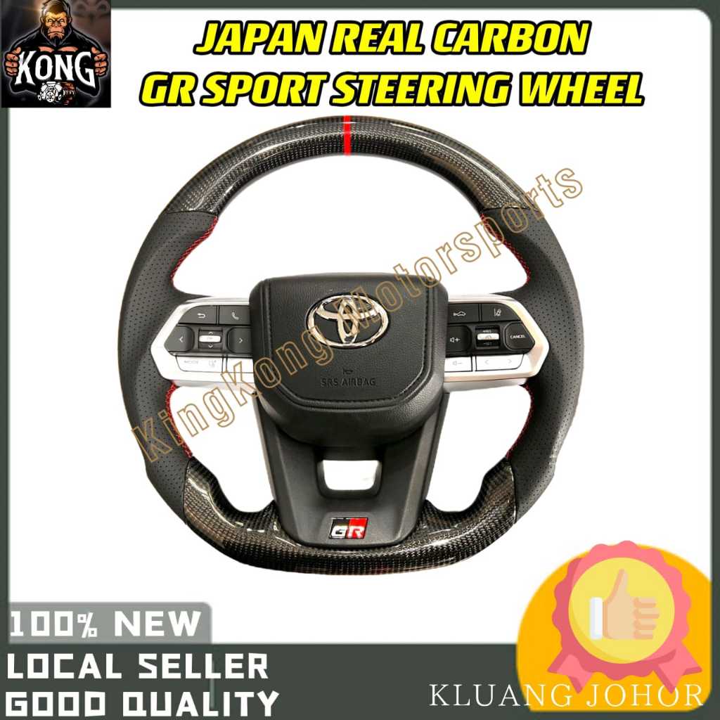 JAPAN REAL CARBON GR SPORT STEERING WHEEL HILUX REVO VIGO VELLFIRE