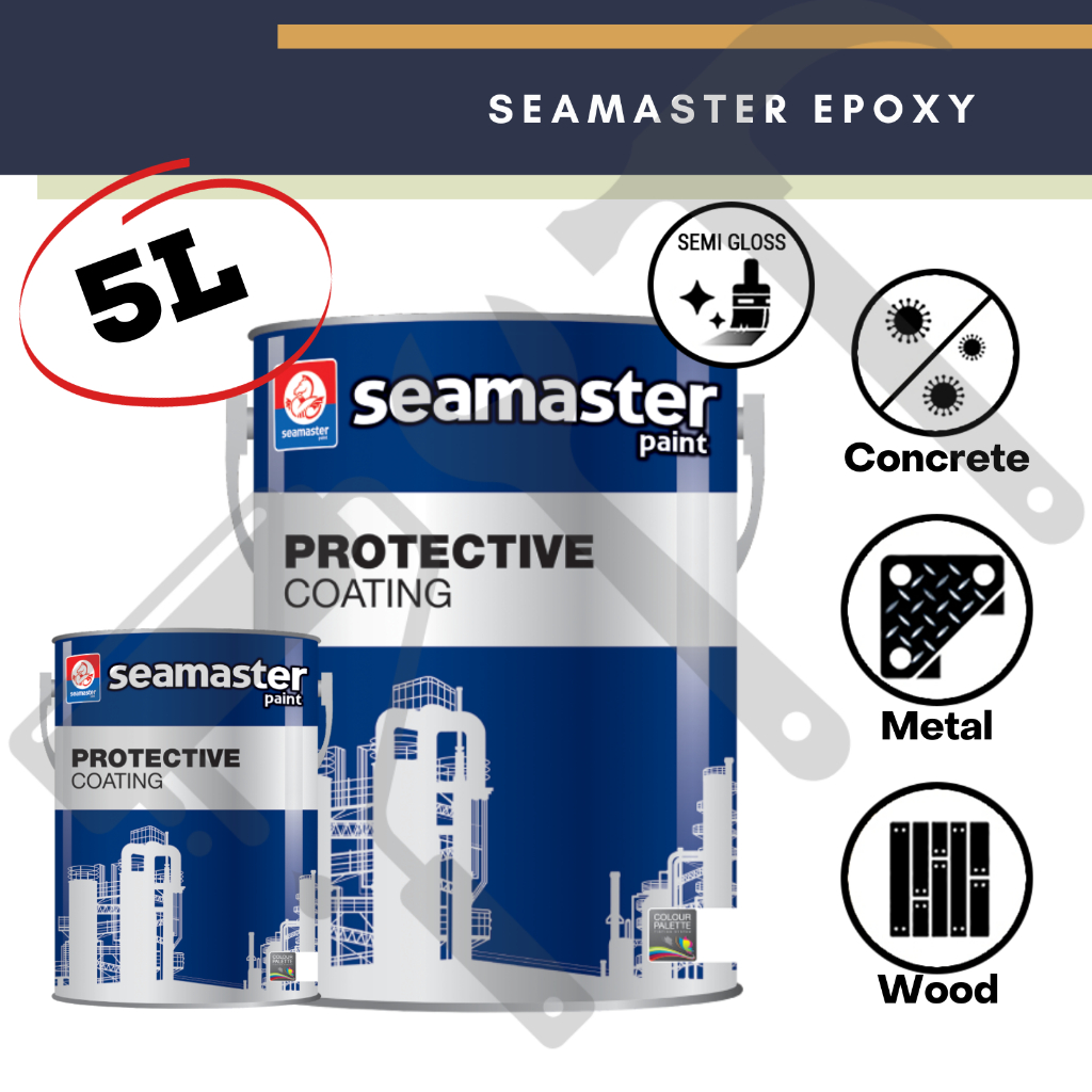 5L Seamaster Epoxy Floor Paint Primer Cement Floor Coating Cat Lantai ...