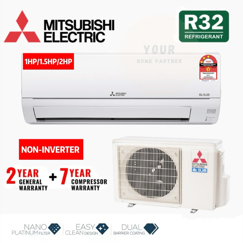 Mitsubishi Mr Slim Electric R32 Non Inverter Air Cond 1HP JR10VF / 1 ...