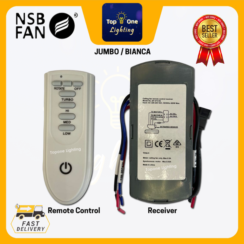 NSB JUMBO / BIANCA Corner Ceiling Fan Receiver / Remote Control