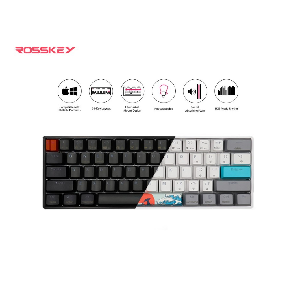 ROSSKEY R1 LITE Mechanical Keyboard HOT SWAPPABLE | Shopee Malaysia