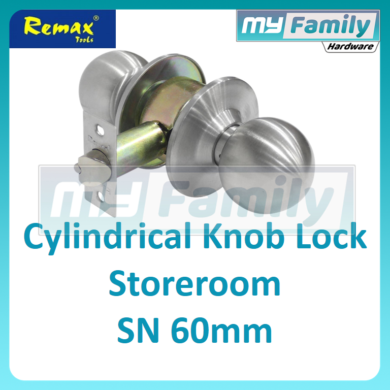 REMAX Cylindrical Knob Door Pintu Lock Storeroom SR SN Latch 60mm