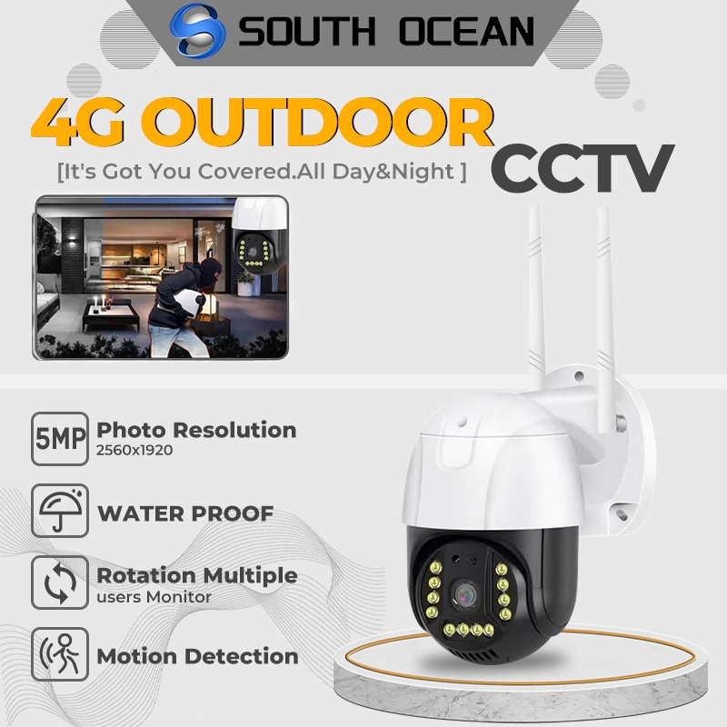 V380 PRO 4G Sim Card 5MP Full HD Weatherproof Outdoor PTZ Speed Dome