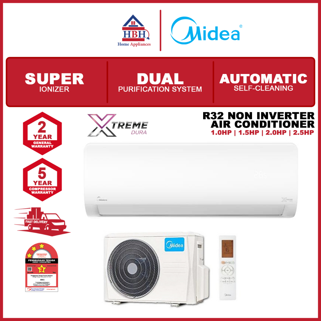 Midea Msgd 09crn8 Msgd 12crn8 Msgd 18crn8 R32 Non Inverter Super Ionizer Wall Split Air 2337