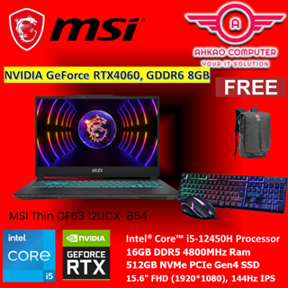 MSI Cyborg 15.6 Gaming Laptop, Intel Core i5-12450H - 16GB RAM - NVIDIA  GeForce RTX 4060 - 512GB SSD in Black