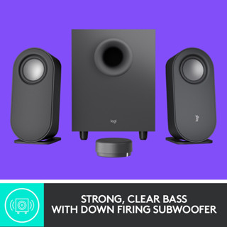  Logitech Z313 2.1 Multimedia Speaker System with Subwoofer,  Full Range Audio, 50 Watts Peak Power, Strong Bass, 3.5mm Inputs,  PC/PS4/Xbox/TV/Smartphone/Tablet/Music Player - Black : Electronics