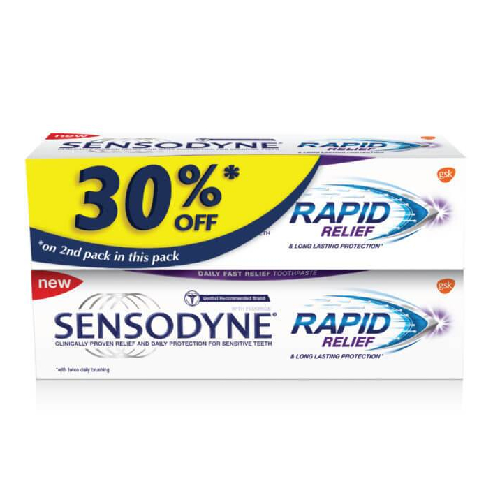 SENSODYNE Rapid Relief Toothpaste 100g x 2 [EXP 1/6/2024] Shopee