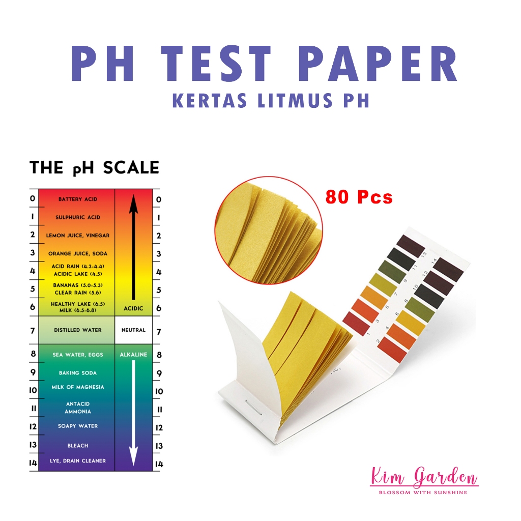 🔥80 x 114 PH test paper/pH Paper Hidroponic/80 Test strips/Litmus