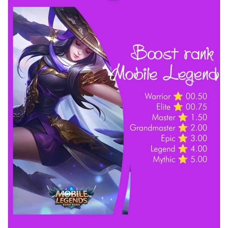 Boost Rank Mobile Legend Joki Ml Shopee Malaysia 4427