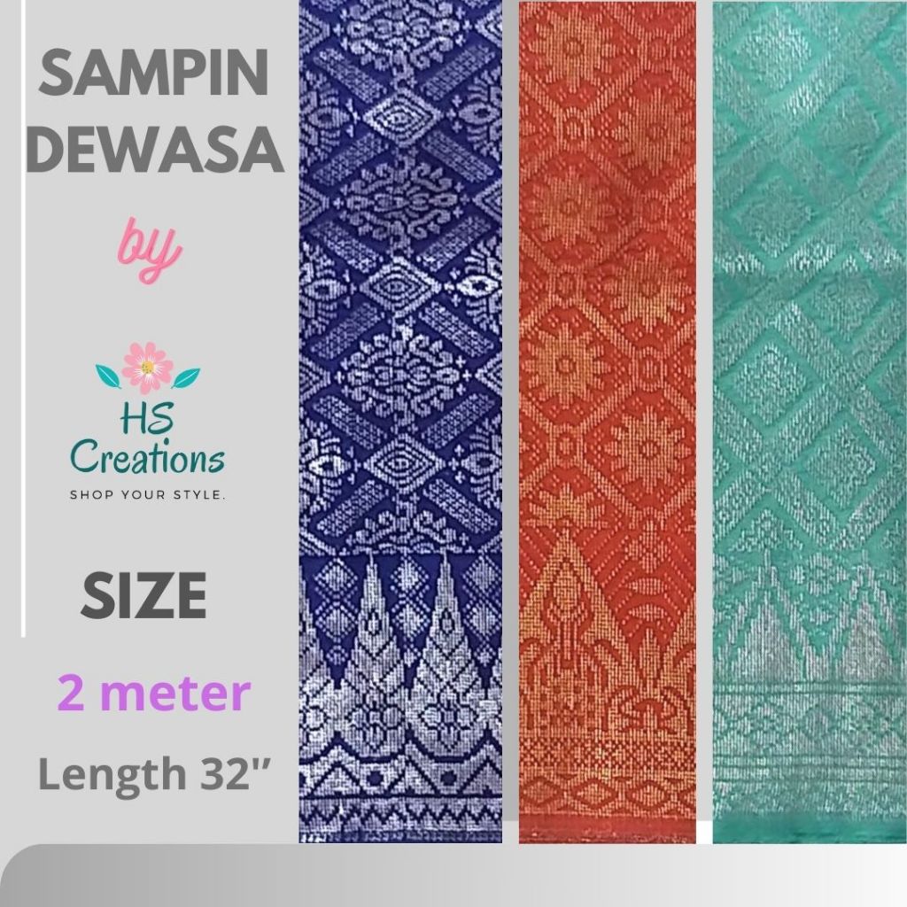 Sampin Songket Sampin Exclusive 2 Meter Siap Jahit Shopee Malaysia