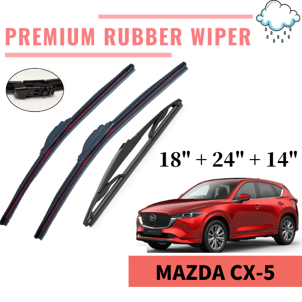 2x Front Windscreen Wiper Blades For Mazda CX-5 2017-2024 – Easy Installation, All-Weather