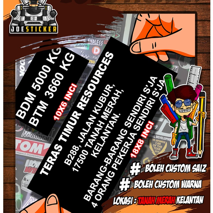 sticker permit lori sepasang kiri dan kanan pintu (sila nyatakn detail ...