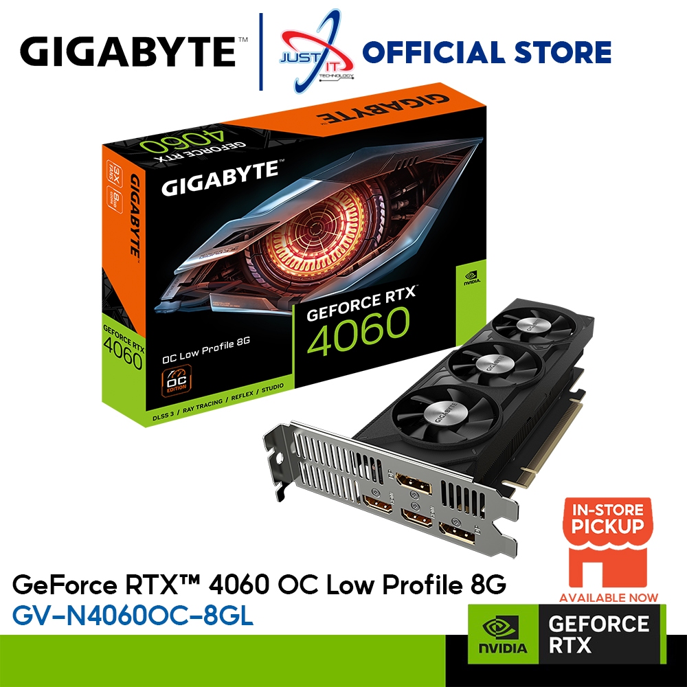 GIGABYTE GEFORCE RTX4060 LOW PROFILE OC 8GB GDDR6 GRAPHICS CARD (  GV-N4060OC-8GL )