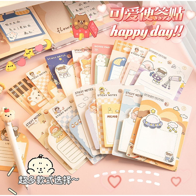 Sticky Notes Memo Pad Kawaii cute cartoon memopad note sticker reminder ...