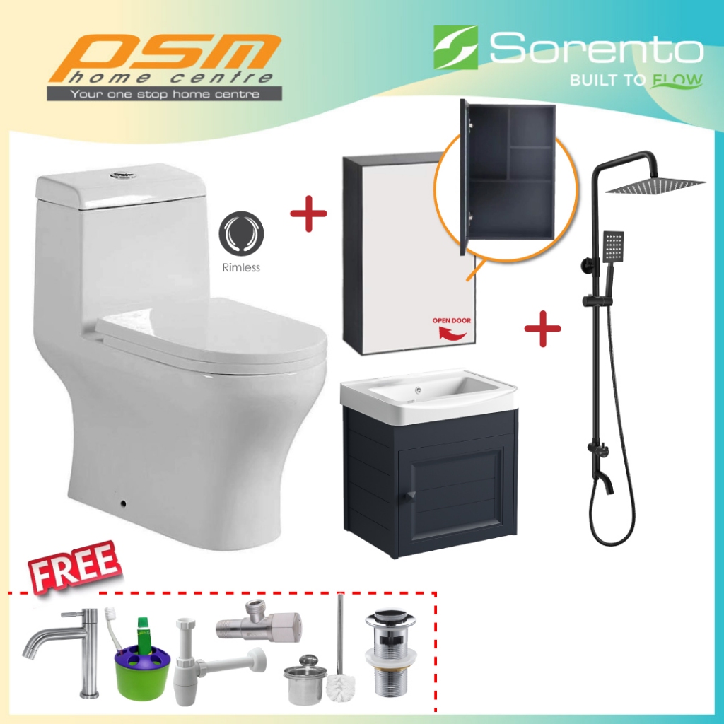SORENTO One Piece Water Closet Wash Down Flushing System Bathroom WC ...