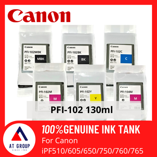 PFI-102 5-Color Ink Tank (5PK, Matte Black/Black/Cyan/Magenta/Yellow) -  Eaxi Compatible PFI-102MBK PFI-102BK PFI-102C PFI-102M PFI-102Y Replacement  