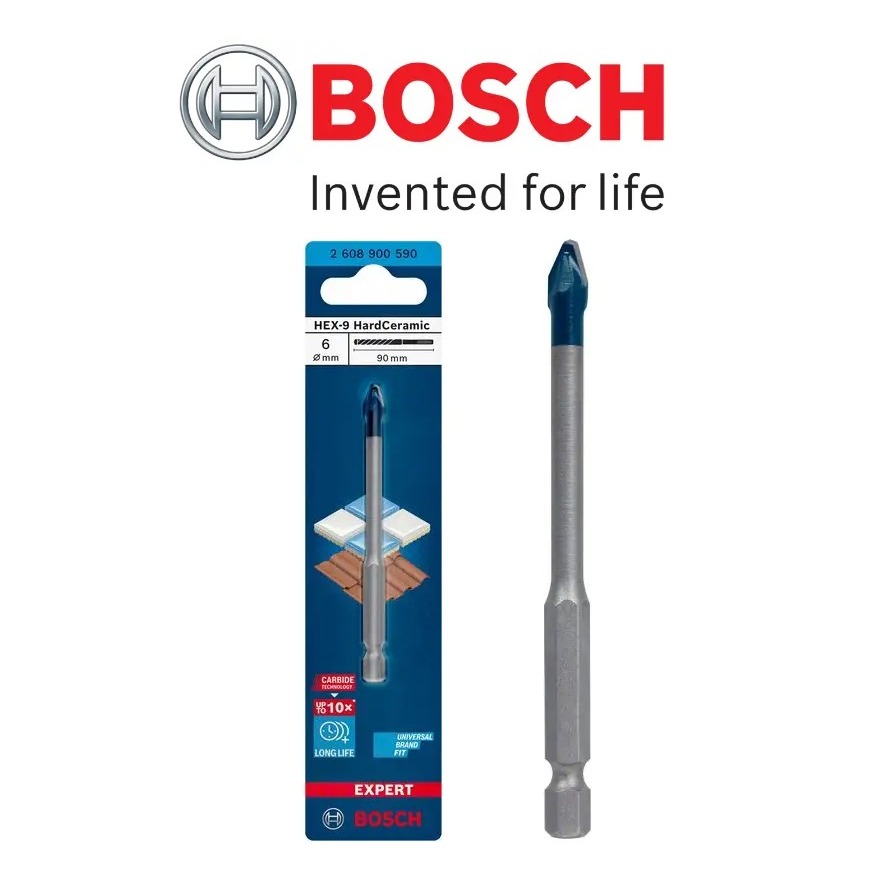 BOSCH HEX9 HARD CERAMIC DRILL BIT 6MM X 90MM 2608900590 Shopee
