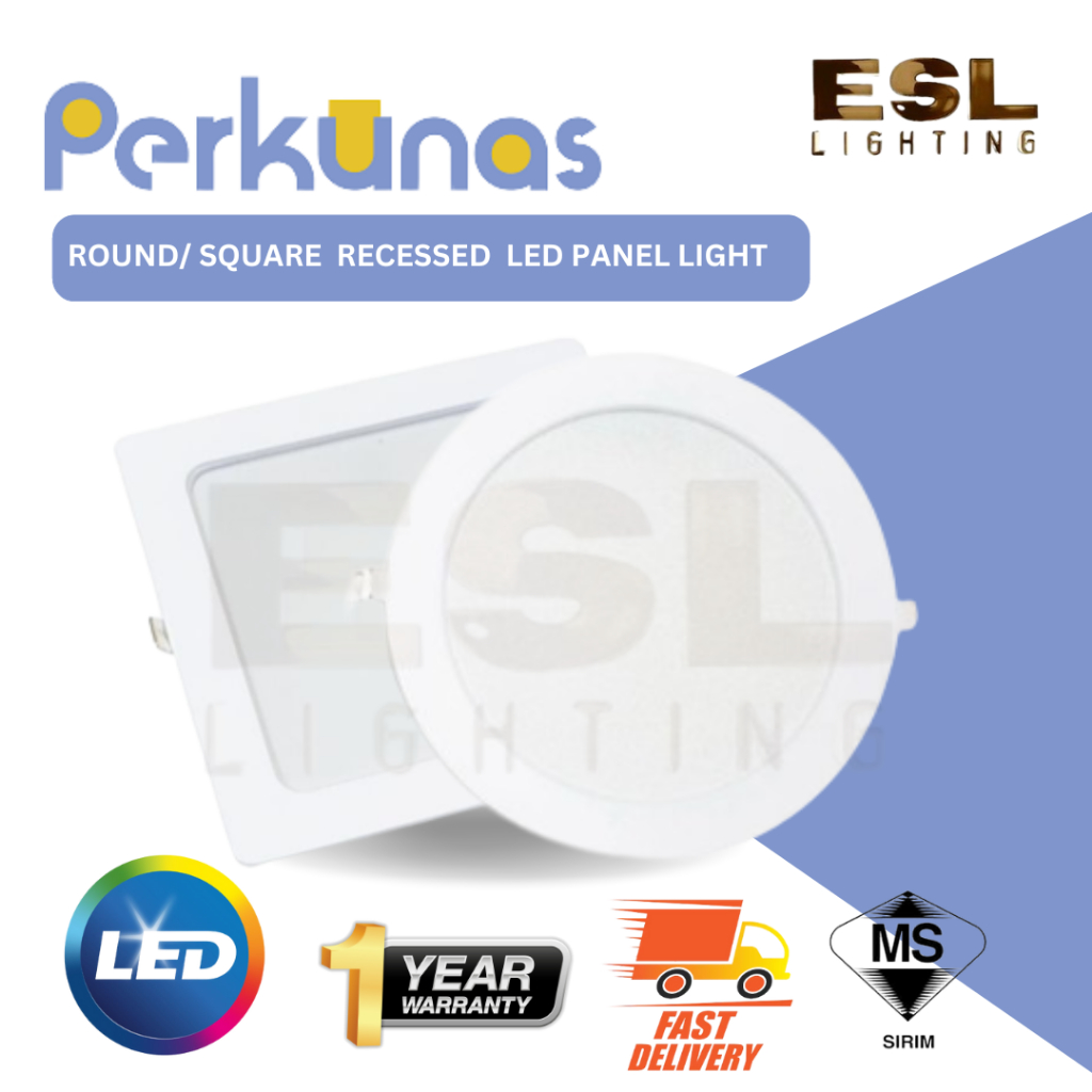 ESL LIGHTING Perkunas LED Panel Light Round Recessed Downlight- SIRIM ...