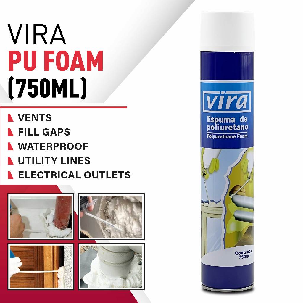 Vira Polyurethane Foam PU Foam Spray 750ml Joint Spray Fill Crack