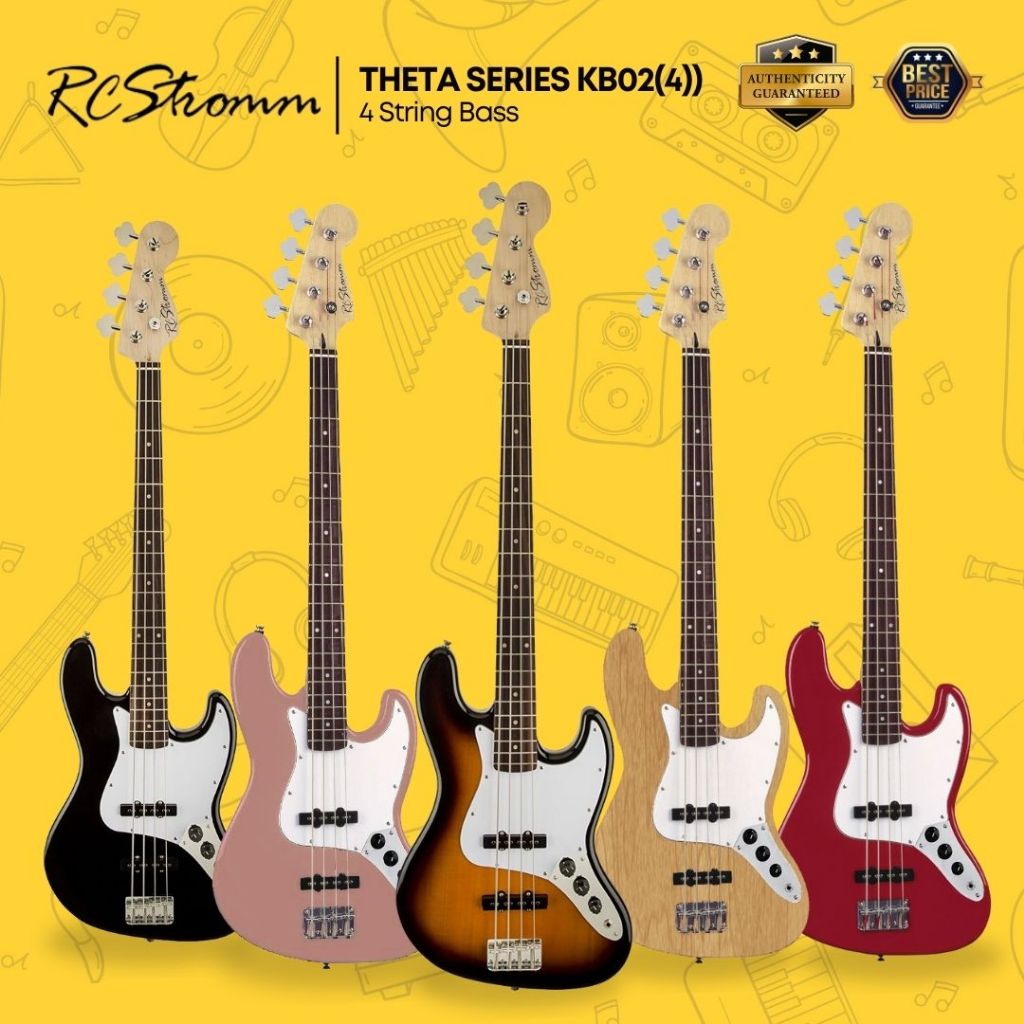 RCStromm Jazz Bass Style 4 String Electric Bass Guitar Combo Set
