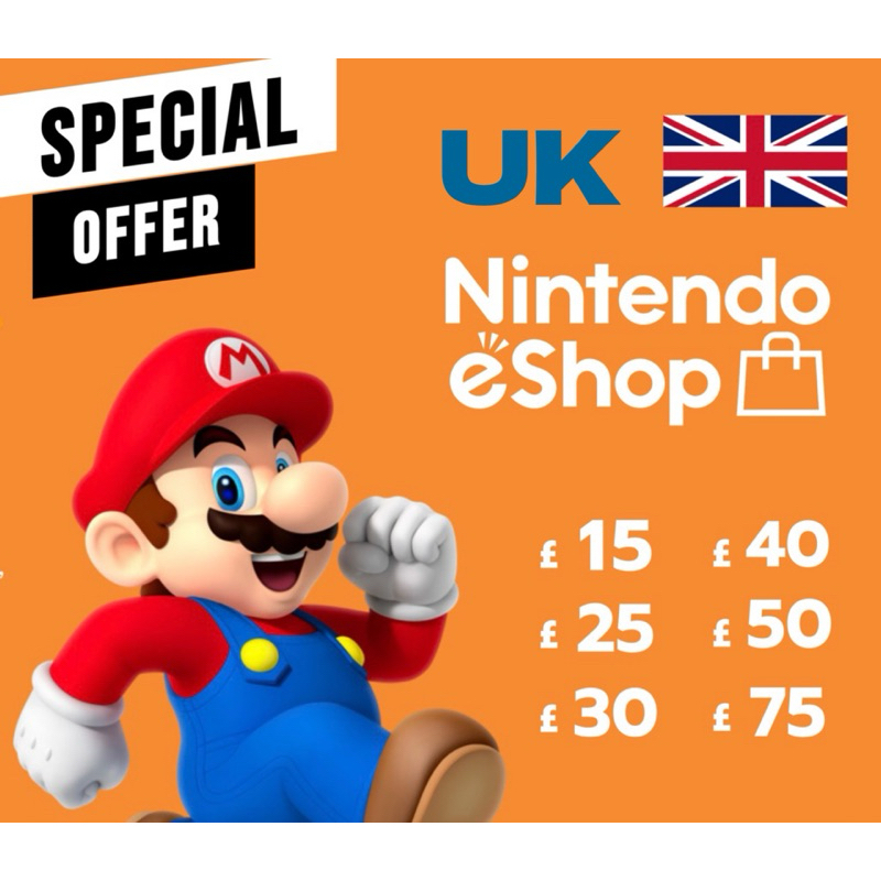 Original UK Nintendo Switch United Kingdom Top Up Prepare Game