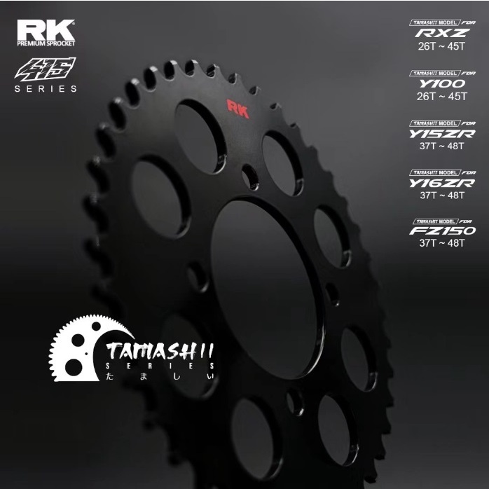 RK SPROCKET 415 BLACK REAR SPROCKET YAMAHA 4 HOLE 135LC Y125 RXZ LC5S ...
