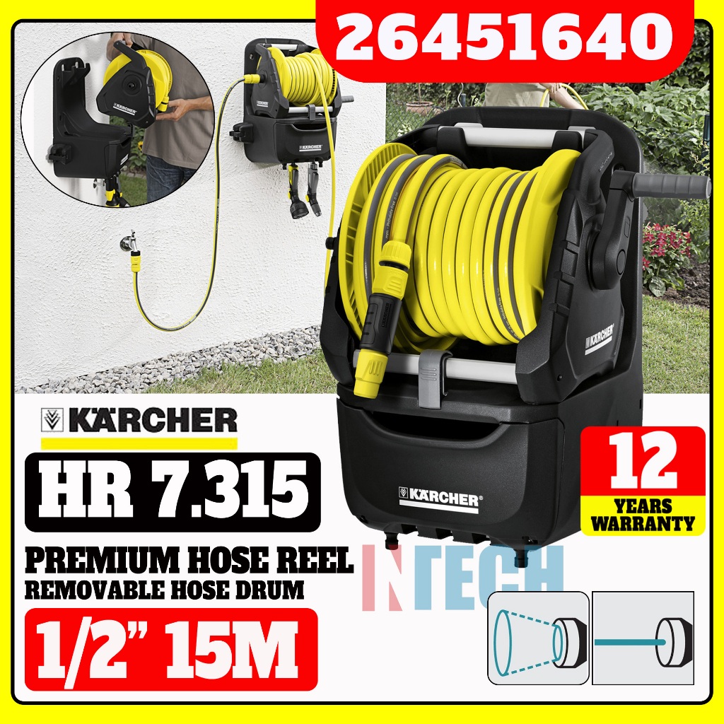Karcher HR7.315 Premium Hose Reel - 2 in 1 15m hose Accessory