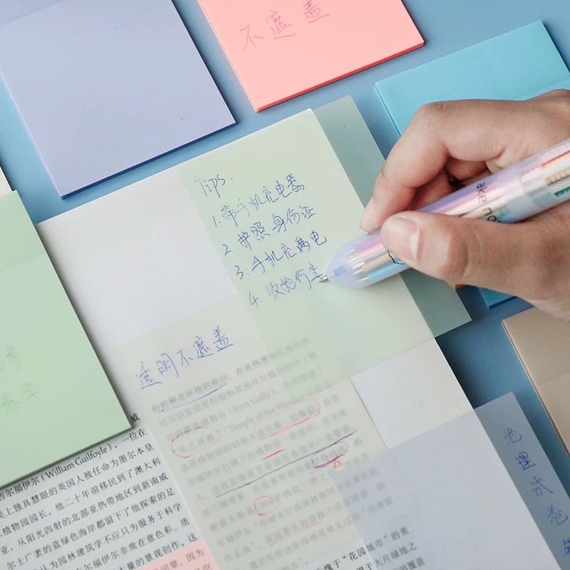 50 Sheets/Pad INS Transparent Memo Sticky Note Sticker Notepad Label ...