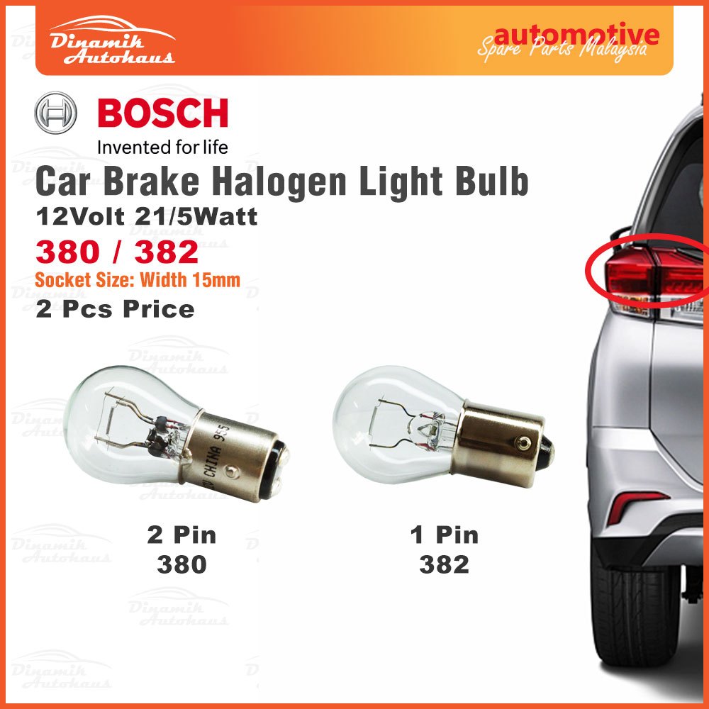 Car Brake Halogen Light Bulb Mentol Lampu Brek Kereta Bosch Pure