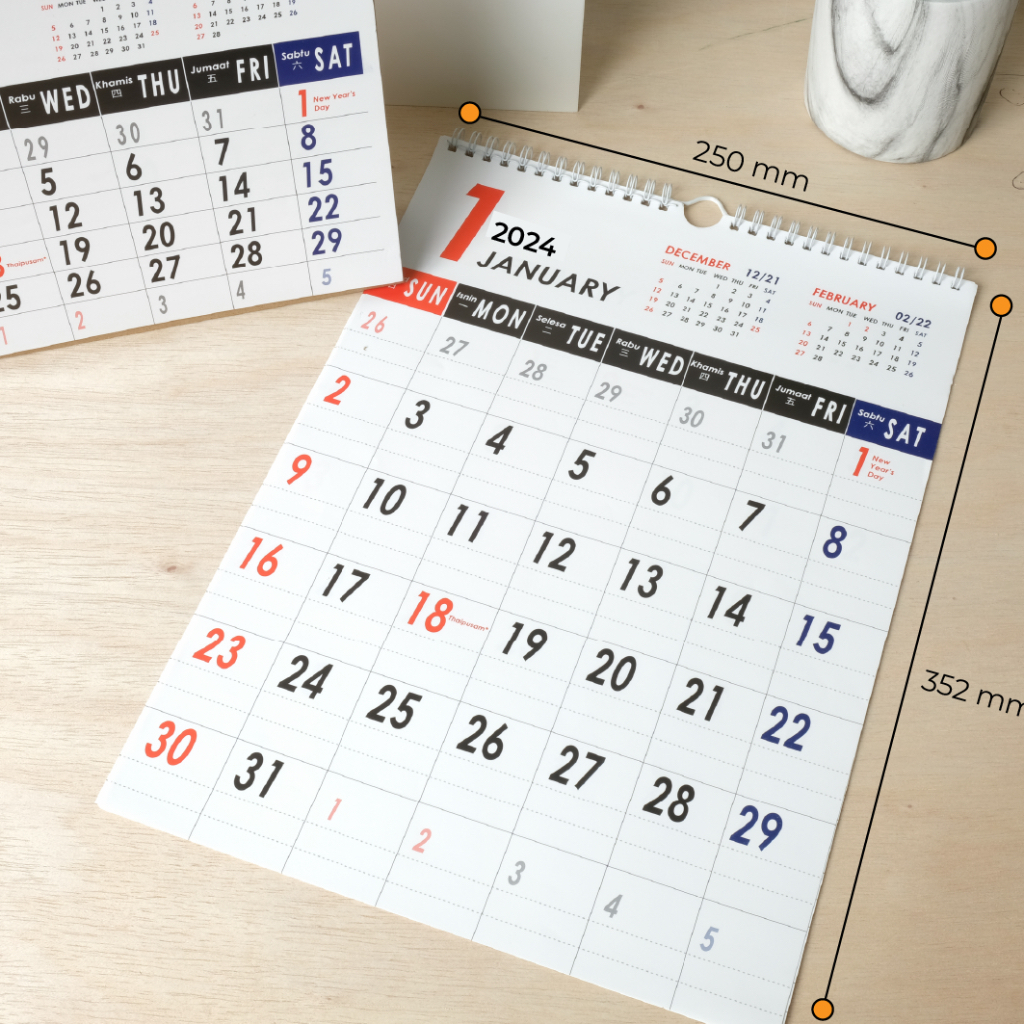 Handwriting 2024 Hanging Calendar MHCEX Shopee Malaysia