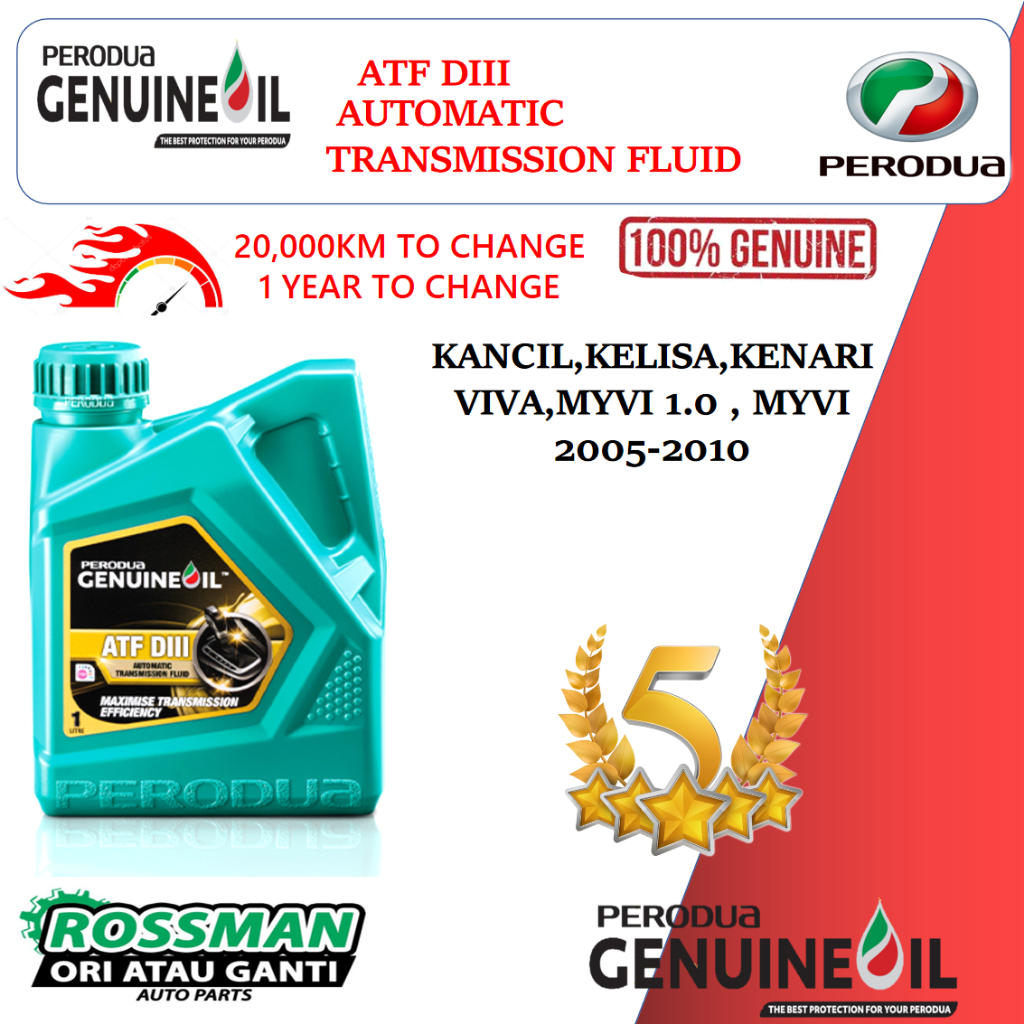 3 Botol Original Perodua ATF ( D3 ) Gear Oil (1L) Kancil , Kelisa