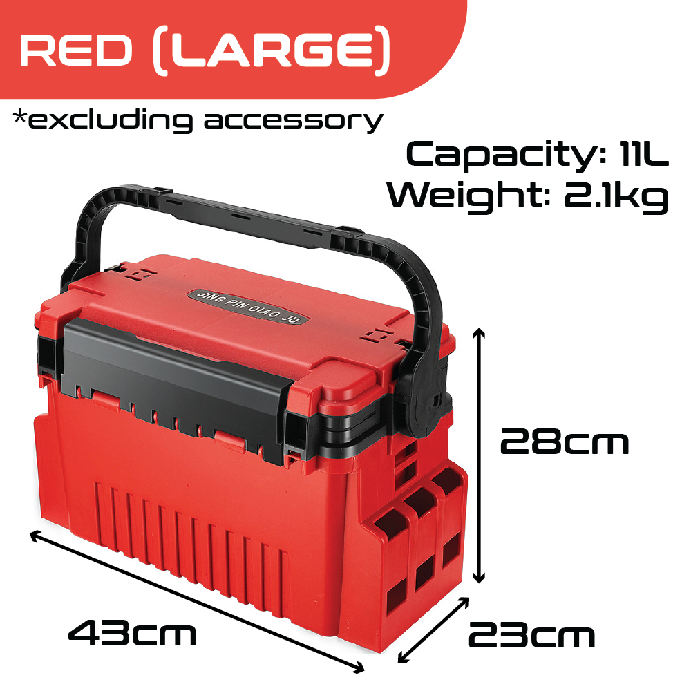 Fishing Tackle Box Set Fishing Storage Box large Seated Pole Cup Holder