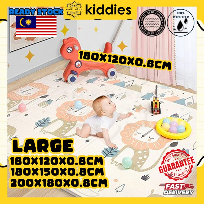 Double Sided Foldable Baby Playmat Crawling Pad Kids Carpet NonSlip