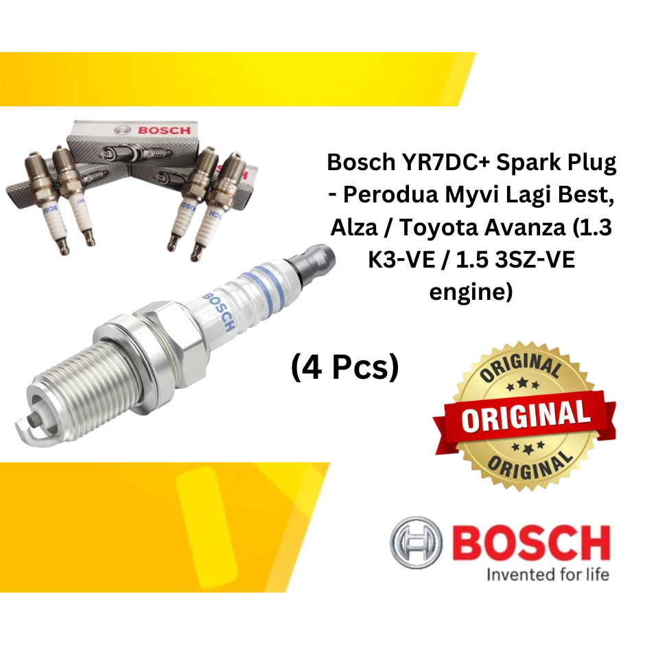 (4pcs) Bosch YR7DC+ Spark Plug Perodua Myvi Lagi Best, Alza / Toyota