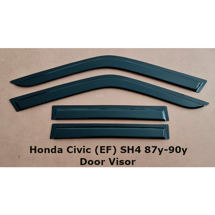 thumbnail image 2 of Dark Smoke Rain Guards Window Visors For 1988-1991 Honda Civic 4-Door Sedan (4pcs) 2 of 6