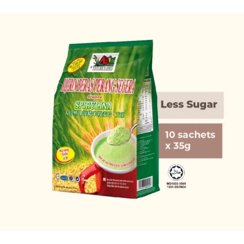 Nature's Own Instant Brown Rice Cereal with Spirulina Less Sugar (35g x