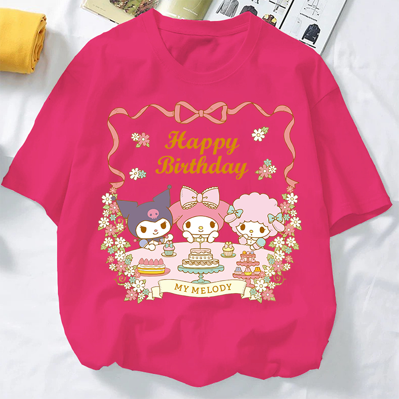 KUROMI MELODY T-SHIRT 3xl sanrio rabbit tshirt woman cartoon KUROMI MELODY T-SHIRT 3xl sanrio rabbit tshirt woman cartoon