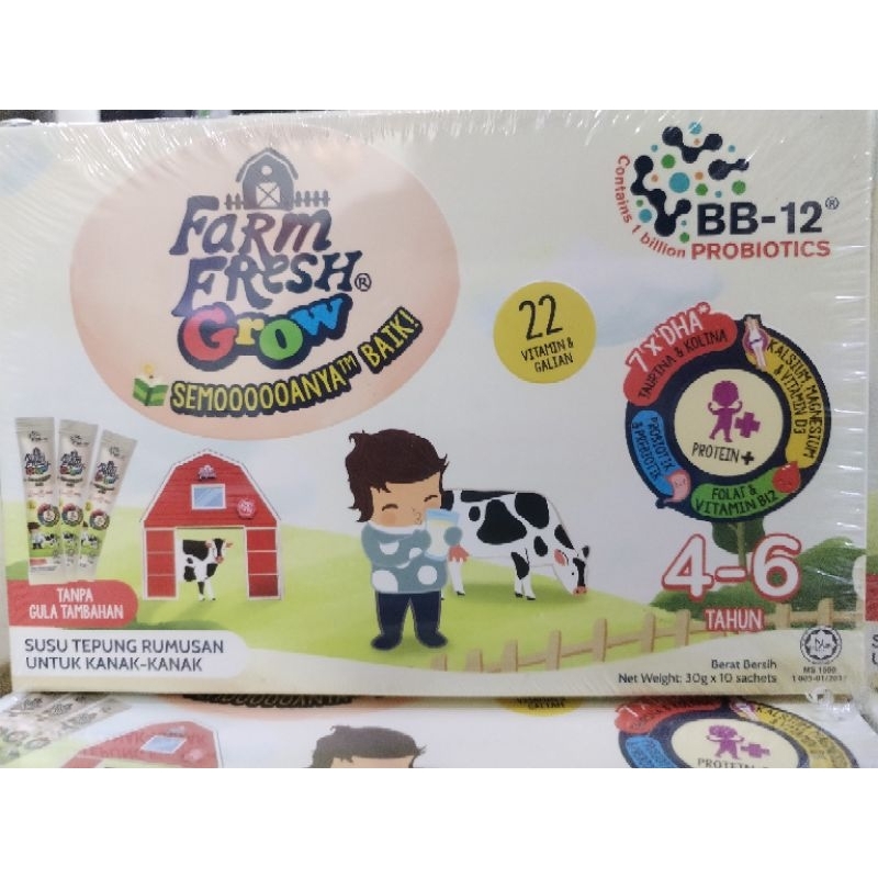 Susu Tepung FARM FRESH GROW 4-6tahun 10pcs | Shopee Malaysia
