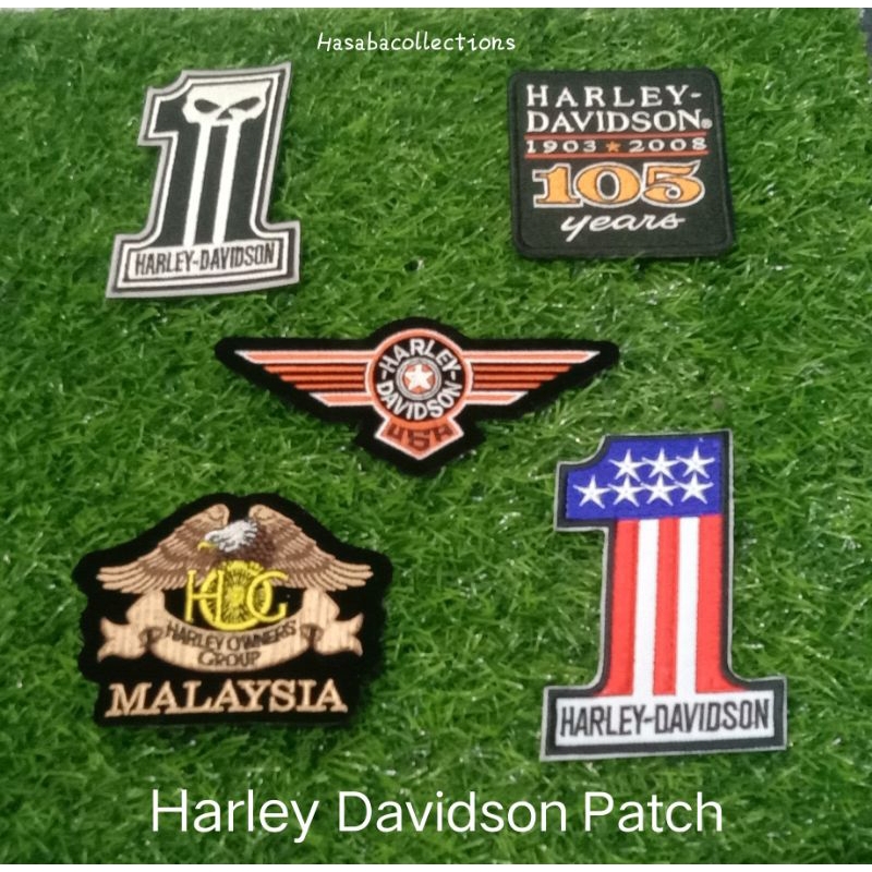 Harley Davidson Patches Embroidery Patch Kain Sulam Shopee Malaysia
