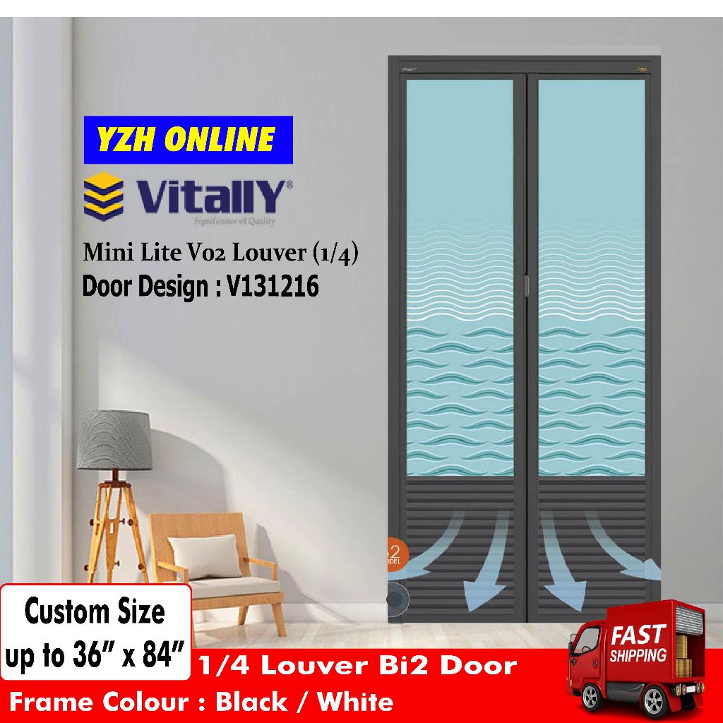 Vitally Louver BiFold Door / Bi2 Door / Full Louver Door / Bathroom Door / Kitchen Door 厕所门 折叠门 ...