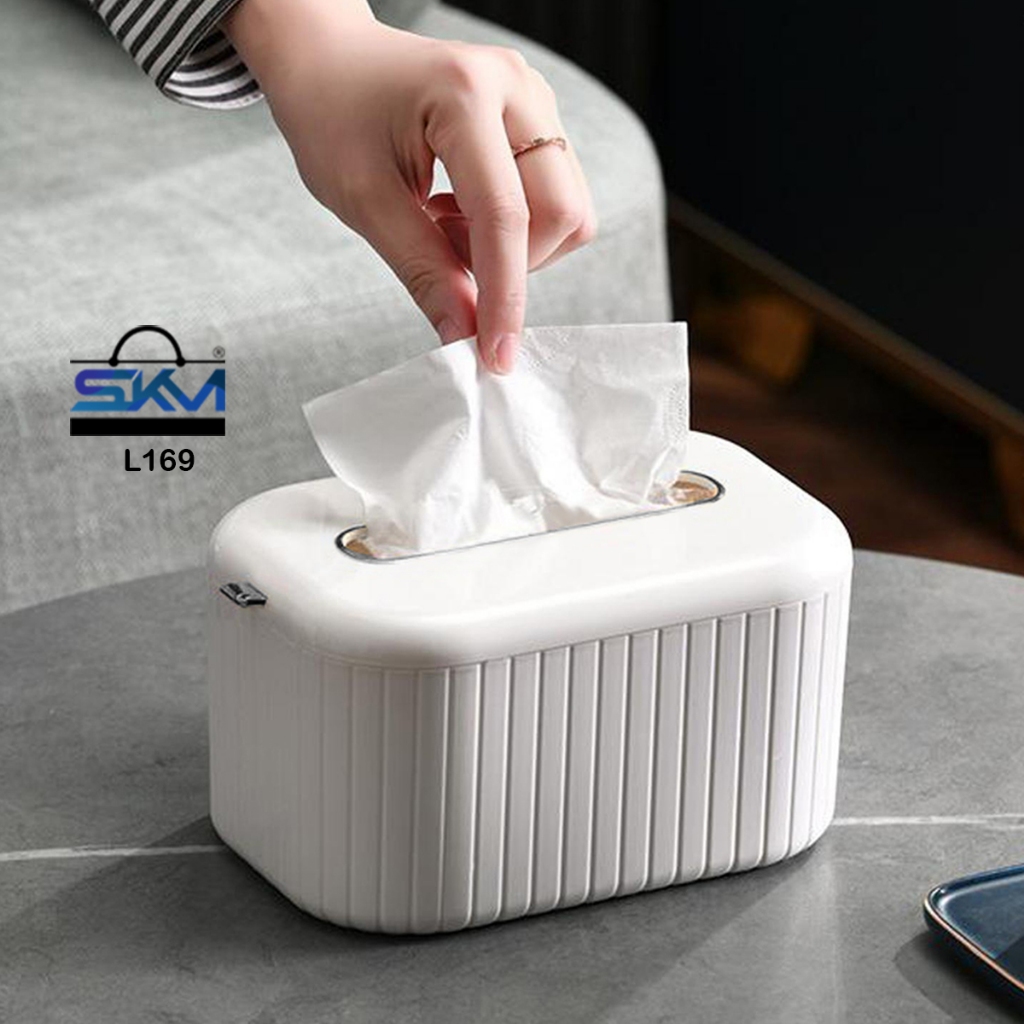 SKM Plastic Creative Rack Tissue Storage Box Nordic Style Kotak Tisu ...