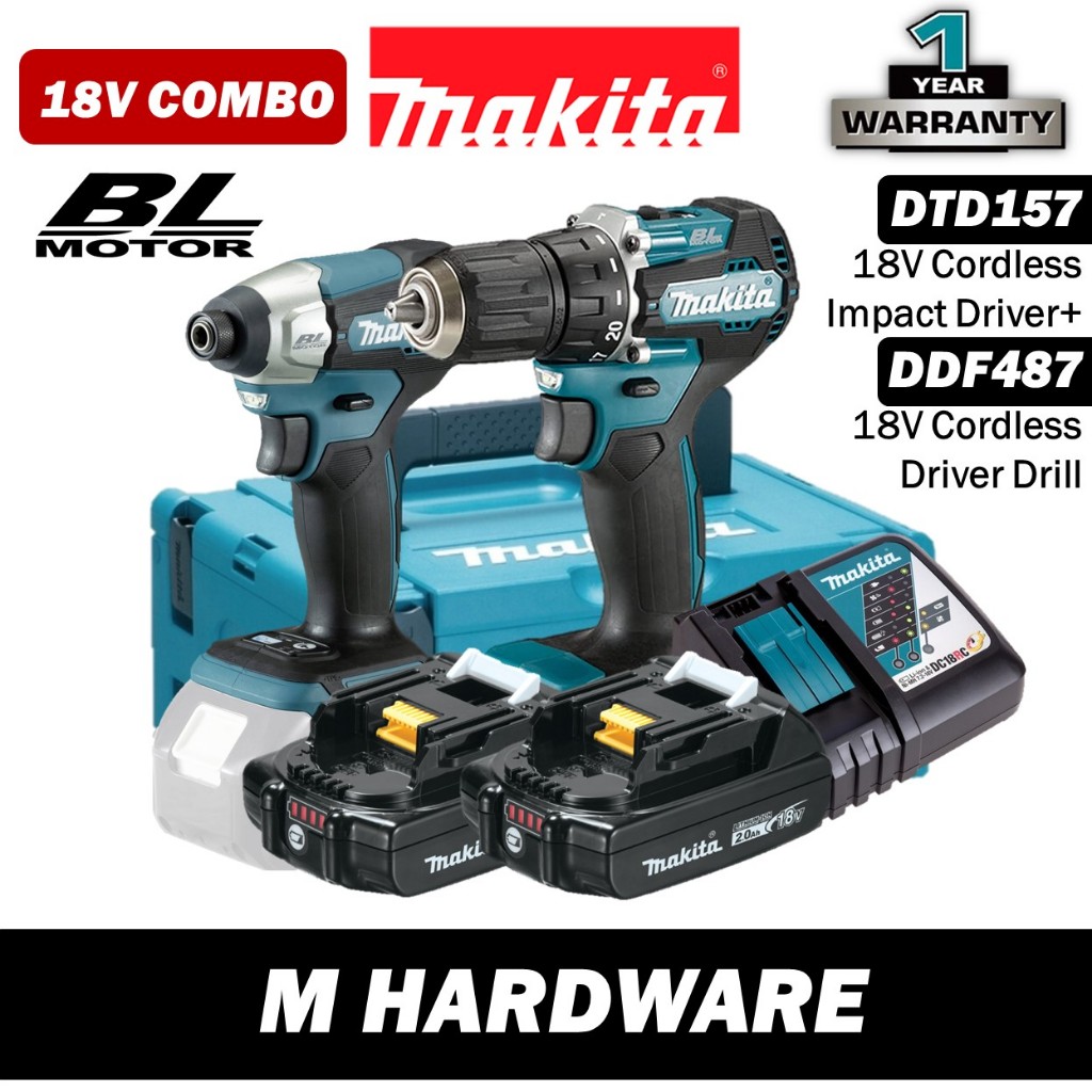MAKITA Combo Set [DTD157] + [DDF487] 18V Cordless Impact Driver + 18V